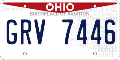 OH license plate GRV7446