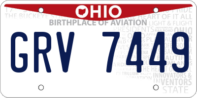 OH license plate GRV7449