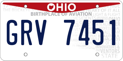 OH license plate GRV7451