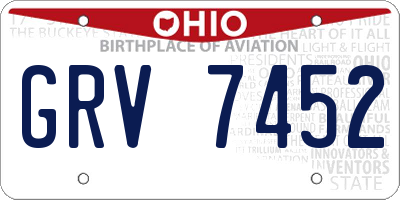 OH license plate GRV7452