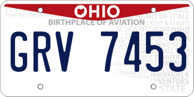 OH license plate GRV7453