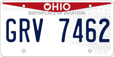 OH license plate GRV7462