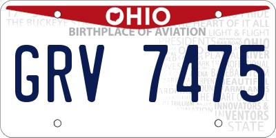 OH license plate GRV7475