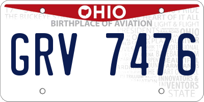 OH license plate GRV7476