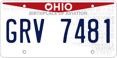 OH license plate GRV7481