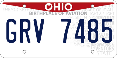 OH license plate GRV7485