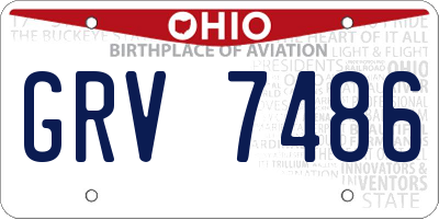OH license plate GRV7486