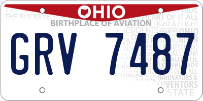 OH license plate GRV7487