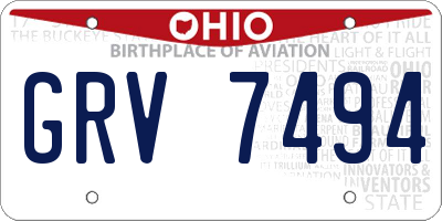 OH license plate GRV7494
