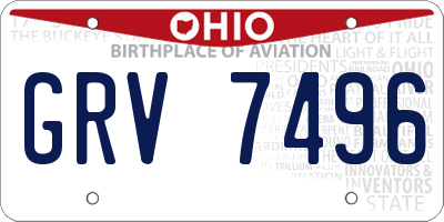 OH license plate GRV7496