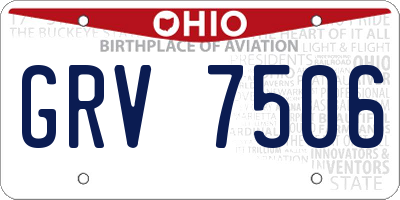 OH license plate GRV7506