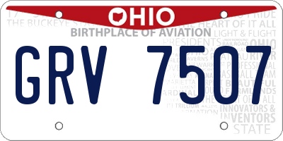OH license plate GRV7507