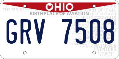 OH license plate GRV7508