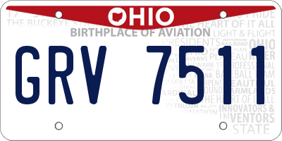 OH license plate GRV7511
