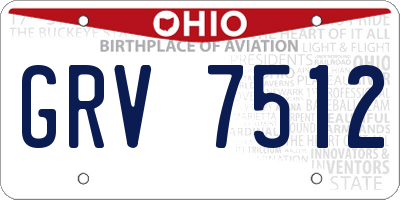 OH license plate GRV7512