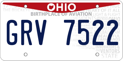 OH license plate GRV7522