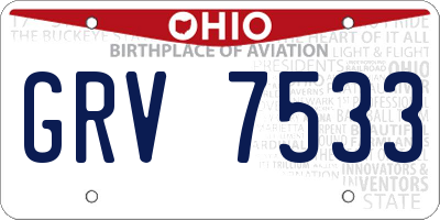OH license plate GRV7533