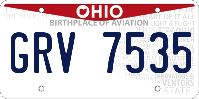 OH license plate GRV7535