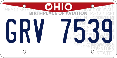 OH license plate GRV7539