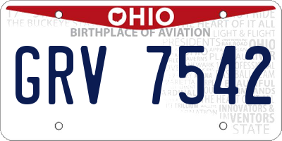 OH license plate GRV7542
