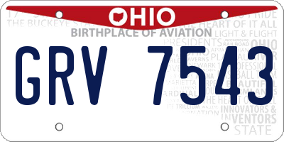 OH license plate GRV7543