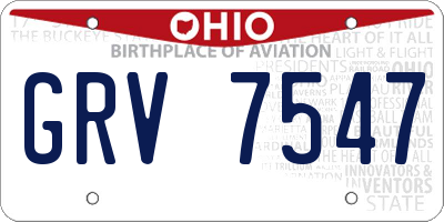 OH license plate GRV7547