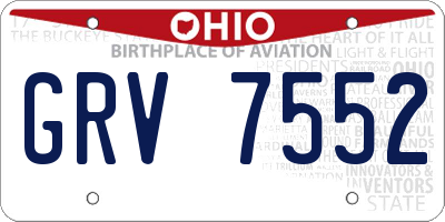 OH license plate GRV7552