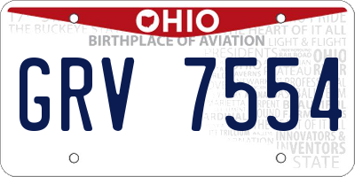 OH license plate GRV7554