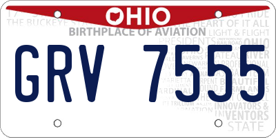 OH license plate GRV7555