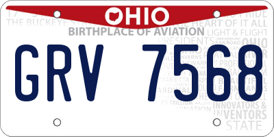 OH license plate GRV7568