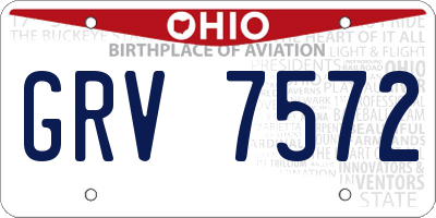 OH license plate GRV7572