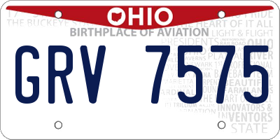 OH license plate GRV7575