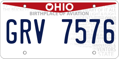 OH license plate GRV7576