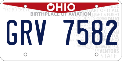 OH license plate GRV7582