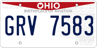 OH license plate GRV7583
