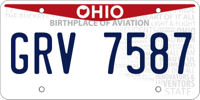 OH license plate GRV7587