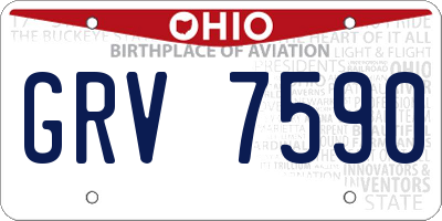 OH license plate GRV7590