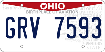 OH license plate GRV7593