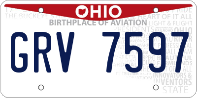 OH license plate GRV7597