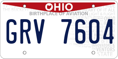 OH license plate GRV7604