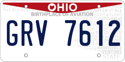 OH license plate GRV7612