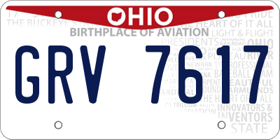 OH license plate GRV7617