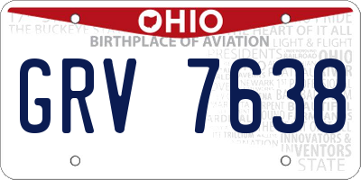 OH license plate GRV7638