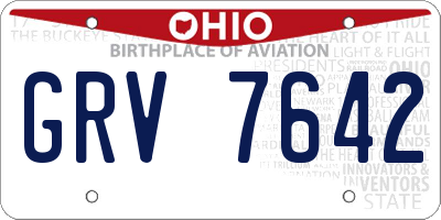 OH license plate GRV7642