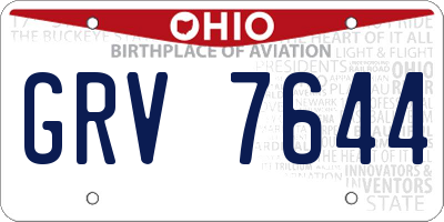 OH license plate GRV7644