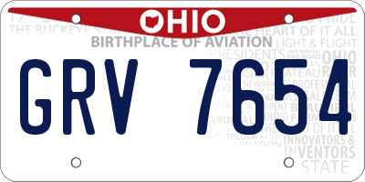 OH license plate GRV7654