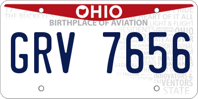 OH license plate GRV7656