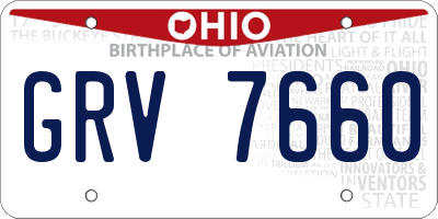 OH license plate GRV7660