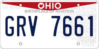 OH license plate GRV7661