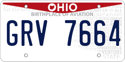 OH license plate GRV7664